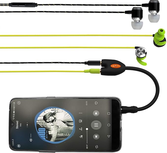 zdyCGTime 3.5mm Headphone Y Splitter Cable 3-Pole 3.5mm AUX Male to 2 Port 3.5mm Female Audio Stereo Y Splitter Cable for Headset Splitter Adapter, for Smartphone, Tablets, MP3, MP4(17.5CM) (3Pole)