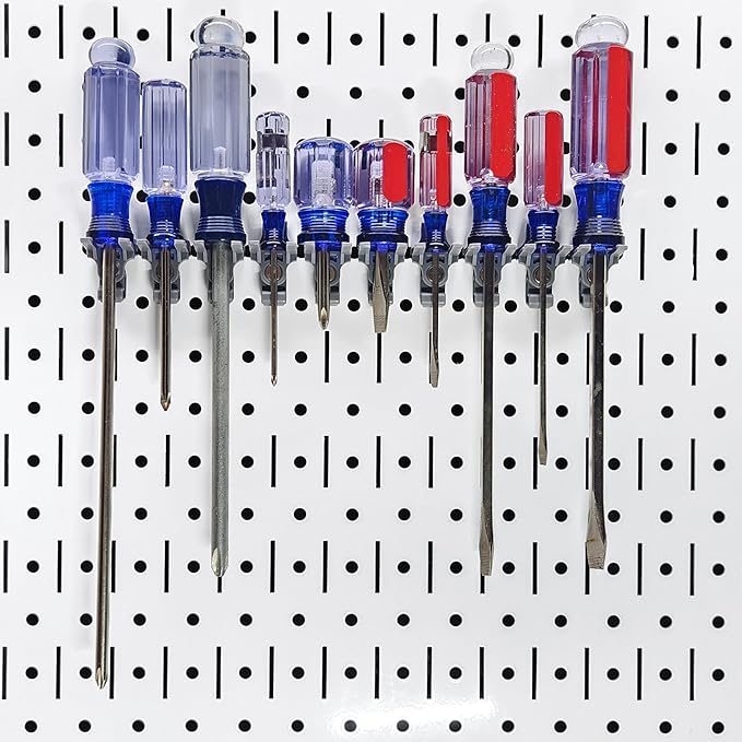 TROPEK 71-Piece Bracket Kit | Compatible with Wall Control | Assorted Hooks to hangscrewdrivers sockets Pliers Hammers Calipers Merchandise Scissors Paint Brushes for Tool Wall Organization