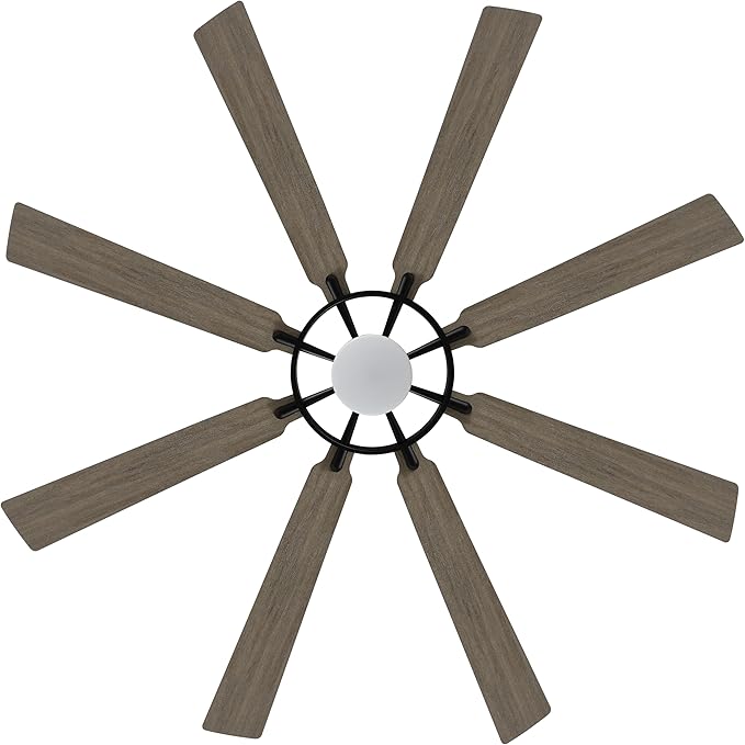 ELEHINSER 80 Inch Ceiling Fan with Lights and 3 Downrods, 8 Plywood Blades, 6-Speed Noiseless Reversible DC Motor, 3CCT, Windmill Ceiling fan for Kitchen Bedroom Living Room, Black and Grey