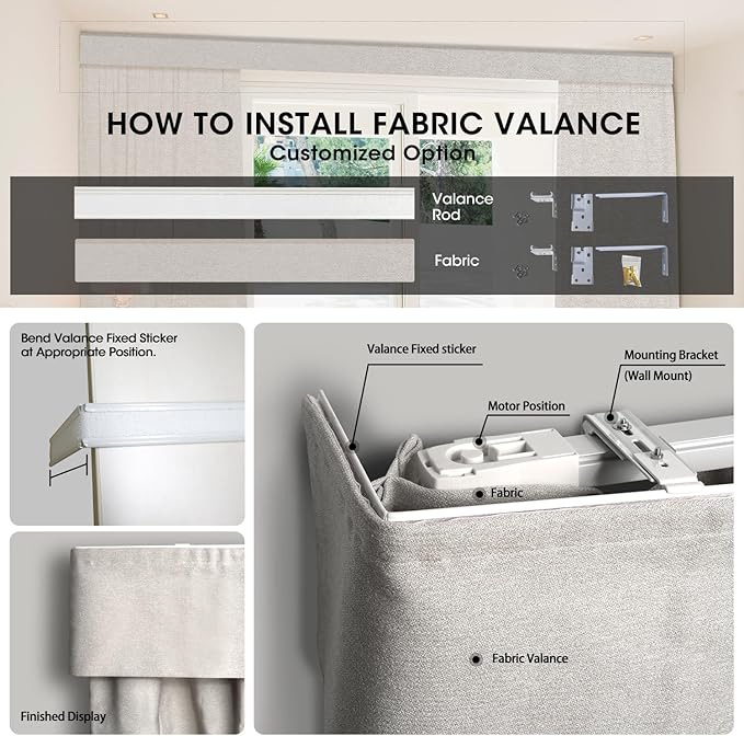 SmartWings Automatic Curtain Opener with Drapery, Motorized Vertical Blinds with Remote, Electric Closet Doors Sliding Panels Compatible with Alexa Google Homekit, 90% Blackout Cream