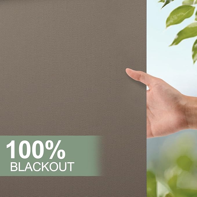 ZSHINE Motorized Blackout Window Blinds Customize Width (23-95 Inches) Remote Control Wireless and Rechargeable Roller Shades Blinds for Windows, Home, Office, Hotel, Club, Restaurant(82010E Bronze)