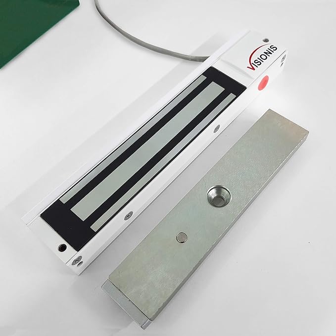 Visionis VS-VISML600LED-WH Indoor 600lbs White Electromagnetic Lock with LED Sensor for Door Access Control