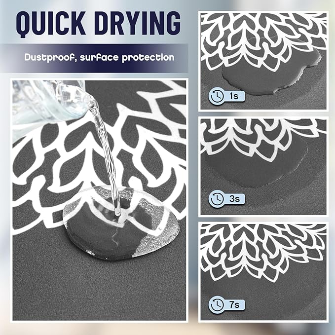 Teenyyou 1 Pcs 26" x 18" Dryer Top Protector Mat, Washer and Dryer Topper, Non Slip Waterproof Machine Cover Dust Proof Quick Drying Topper Pad for Laundry and Kitchen (Mandala)