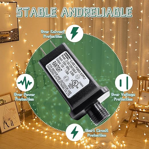 12V 1A Replacement LED Transformer Model JT-DC120V1000-F Class 2 Power Supply IP44 LED Light Controller Low Voltage Transformer for Christmas String Light Inflatable Decorations