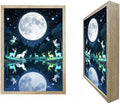 URVIP LED Glowing Photo Frame, 3D Starry-Sky Moon Animal Wall Art, 9x12 Inches Dimmable Light Up Light Painting for Bedroom, Unique Aesthetic Decor, Great Birthday Gift for Women Men