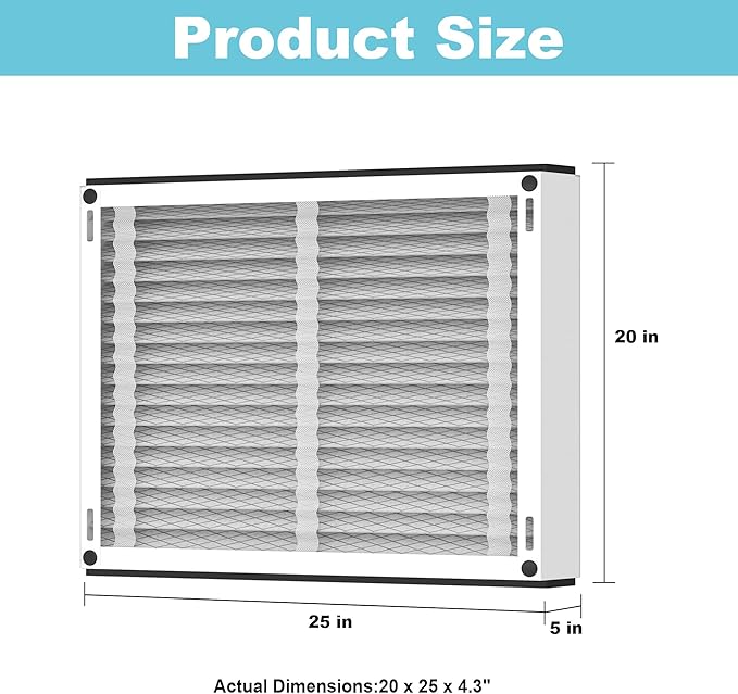 (3-Pack) 213 Replacement Filter Compatible with April-Aire Air Purifiers 1210,1620,2210,2216,3210,4200,20x25x4 MERV-13 Furnace Filter Replacement