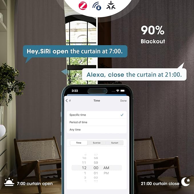 SmartWings Automatic Curtain Opener with Drapery, Motorized Vertical Blinds with Remote, Electric Closet Doors Sliding Panels Compatible with Alexa Google Homekit, 90% Blackout Coconut Brown