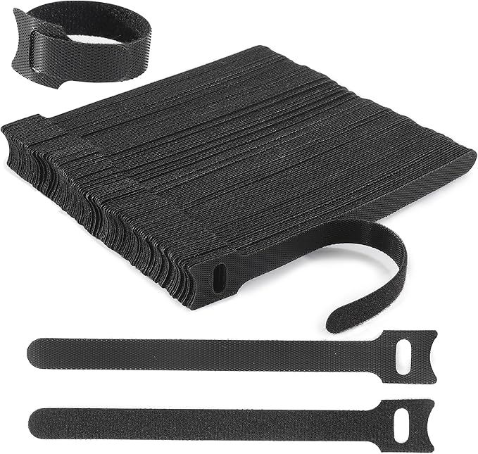 Nettbe Reusable Cable Ties, 126 PCS 6 Inches Adjustable Cord Straps Wire Organizer Cord Wrap and Hook Loop Cable Management