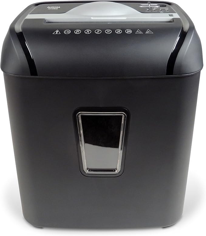 Aurora AU1208XE Anti-Jam 12-Sheet Crosscut Paper/Credit Card Shredder with 4.8 Gallon Wastebasket