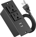 Jgstkcity Conference Recessed Power Strip Socket 9.8Ft Cord,Furniture Flush Mount Charging Station,Desktop Power Grommet Power Strip with 2 Outlets,2 USB Ports,Desk Outlet for Side Table or End Table