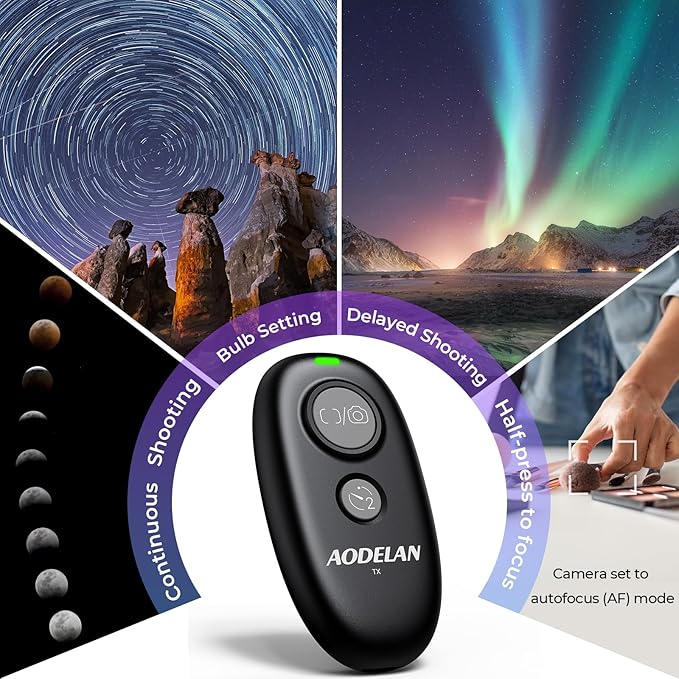 Upgraded USB-C Rechargeable Wireless Camera Remote Control Shutter Release – Compatible with Nikon D750, D5300, D5600, D7200, D7500, Z6, Z7, Z9, D800, D850, Coolpix P1000