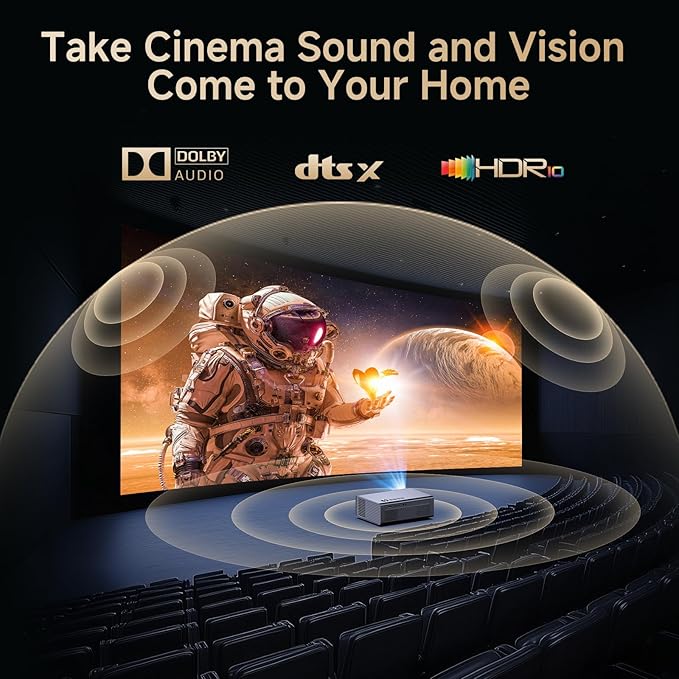 4K Projector with Built-in Apps, 1500ANSI Auto Focus&6D Keystone Dolby Audio Kogata Smart Projector with WiFi 6 Bluetooth Outdoor Movie Proyector for Home Theater HDR10+ UPGRADE