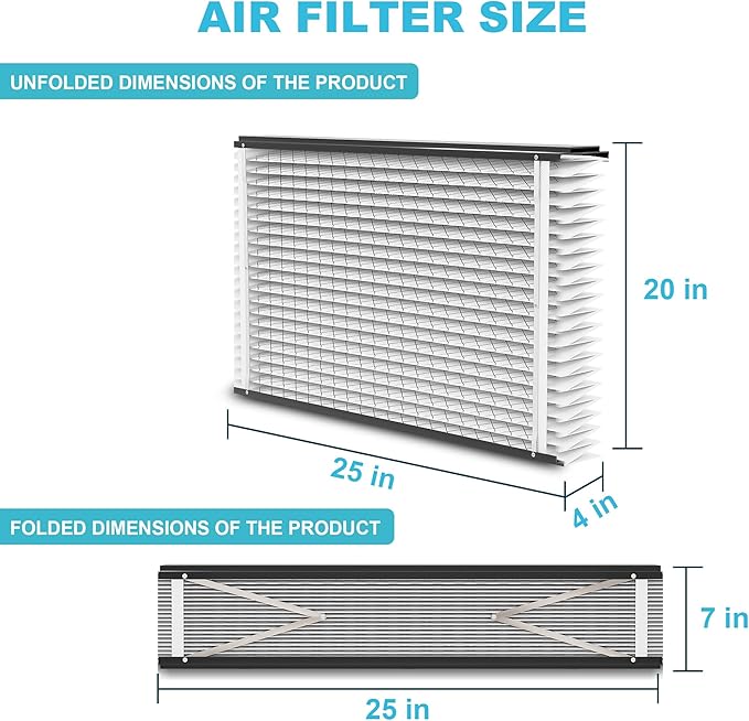 (1-Pack) 213 Replacement Filter Compatible with April-Aire Air Purifiers Actual Size: 21" x 24.75" x 4", Nominal Size: 20''x25''x4'' 1210,1620,2210,2216,3210 MERV-13 Furnace Filter Replacement