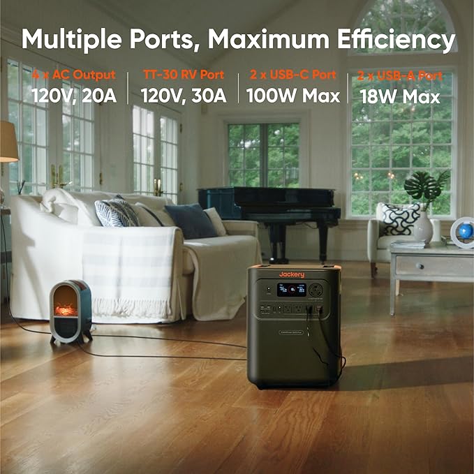 Jackery HomePower 3600 Plus Portable Power Station with 4x 200W Solar Panels and 2x Solar Panel Connector, 3600W AC Output, 3584Wh Solar Generator, Expandable up to 21kWh, Essential Home Backup