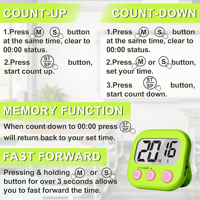 ZILLEEN Classroom Timer for Kids Teachers 2 Pack Digital Timers