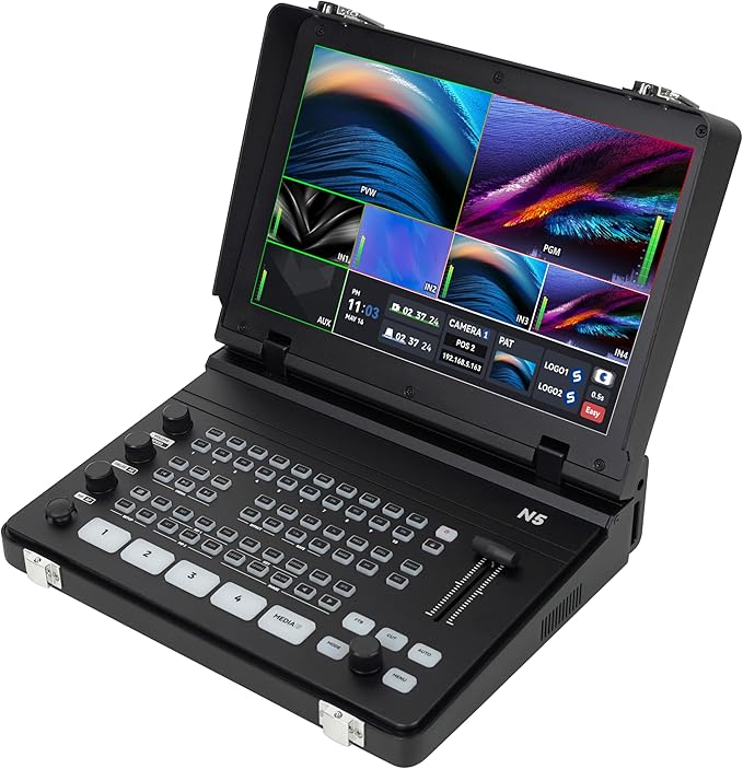 SPROLINK NeoLIVE N5S 5 Input Channels Video Streaming switcher Laptop Design with 10.1inch Screen, with Dual 4k inputs, Support MV and PGM outputs (Neolive N5S)