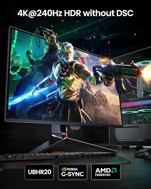 Silkland 80Gbps DisplayPort Cable 2.1 10FT/3M, [16K@60Hz, 8K@240Hz, 4K@540Hz 360Hz 240Hz] DP 2.1 Cable 16K, DP80 HDR DSC Display Port Cord Compatible FreeSync G-Sync Gaming Monitor 5090 7900XTX