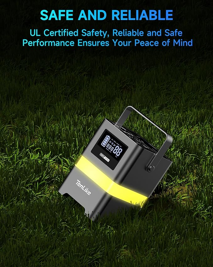 Portable Power Station, 300W Solar Generator 257Wh with Color LED Light, PD 100W Two-Way Fast Charge, AC Outlet Pure Sine Wave, DC, USB-A/USB-C, 120V Portable Power Bank for Camping Home Outdoor Use