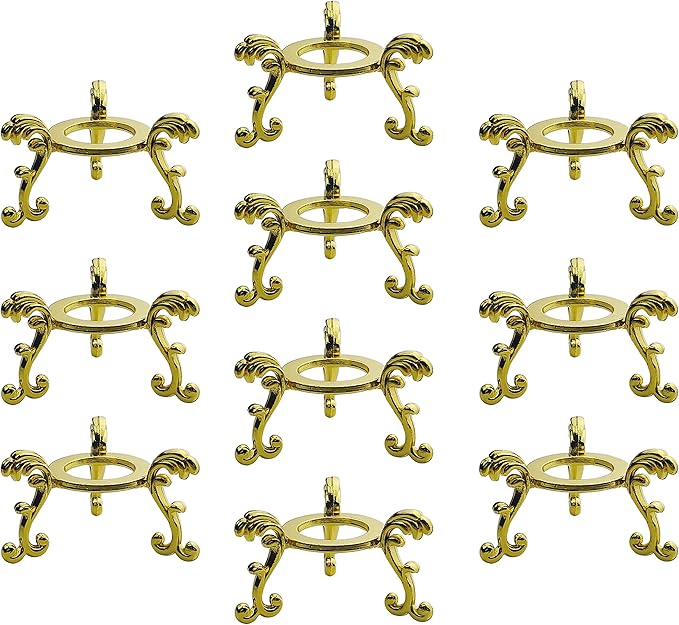 OmyLens 10Pcs Gold Crystal Ball Stand for Displaying Crystal Glass and Natural Rocks, Sphere Display Holder, for 40mm-80mm Sphere or Stone
