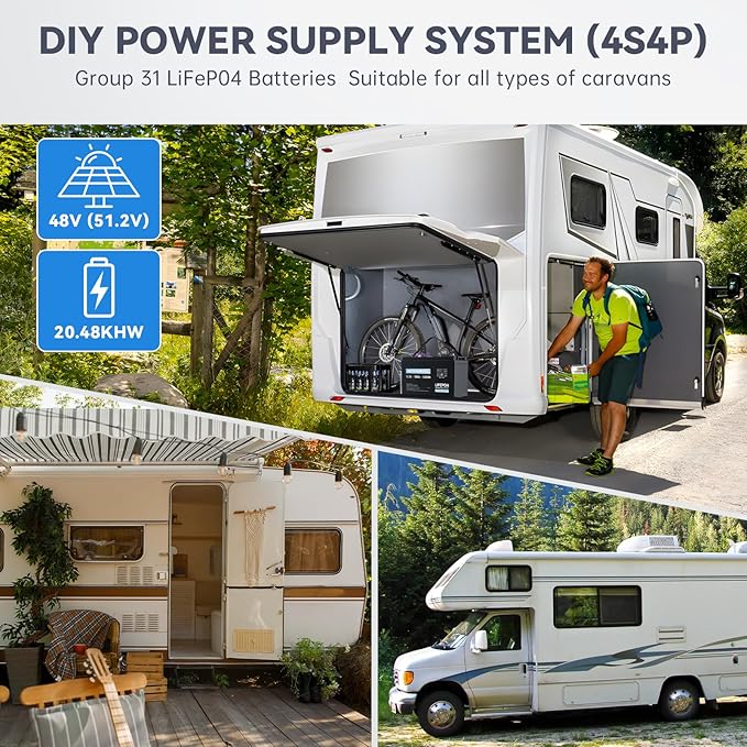 WOXABHSL 12V 100Ah LiFePO4 Lithium Battery,10 Year Lifespan,Built-in 100A BMS, Low-Temp Protection, Up to 15000+ Deep Cycles, for RV, Marine, Solar System, Van, Trailer, Home Energy Storage