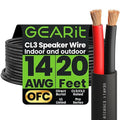GEARit Outdoor Speaker Wire CL3 Rated, 14 Gauge Speaker Wire, Speaker Cable 20 ft for Outdoor Speakers, Patio, Garden, Backyard Audio, Direct Burial in Ground/in Wall, OFC (Brown, 2-Conductors)