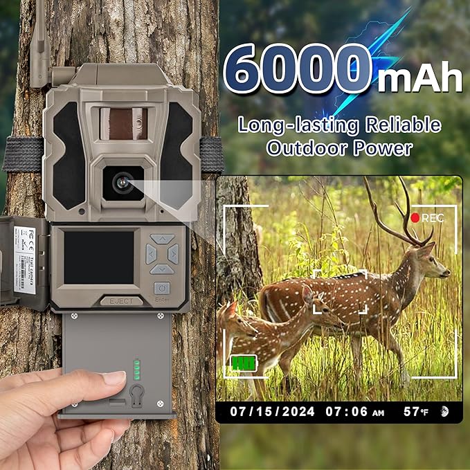 Lesaps 1Pack Rechargeable Reveal Lipo Lithium Battery Pack for Trail Camera Reveal X Gen 3.0, 2.0, X Pro 3.0, Pro, X Ultra 3.0, SK, XB, X - Upgraded LED Meter & Solar Charging