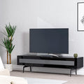 SONOROUS ST-360 Premium TV Stand for Living Room – Modern TV Stands & Entertainment Center with Storage – Black Wood & Black Glass Cover – Luxury Media Console with Metal Legs for TVs up to 75 inches
