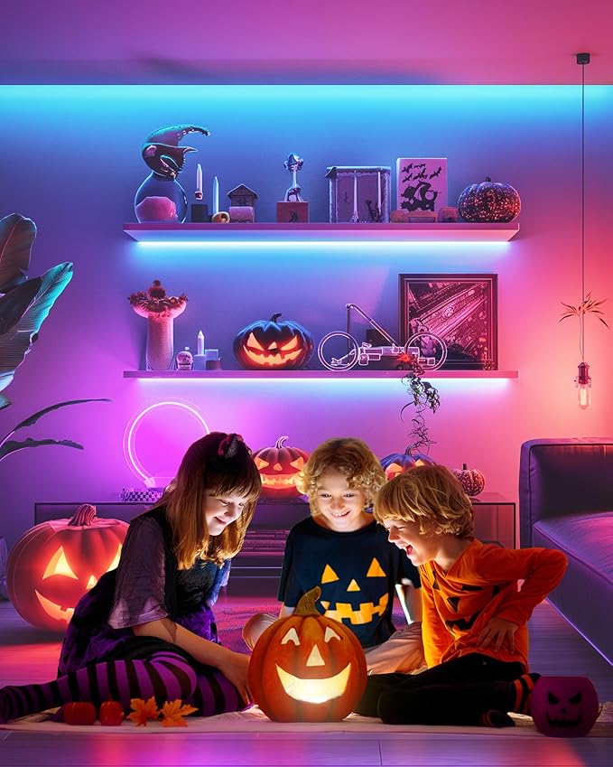 HitLights LED Strip Lights, Small LED Light Strips Dimmable, RGB 5050 Color Changing LED Tape Light with Remote and UL-Listed Adapter for TV Backlight, Bedroom, Cabinet Shelf Display