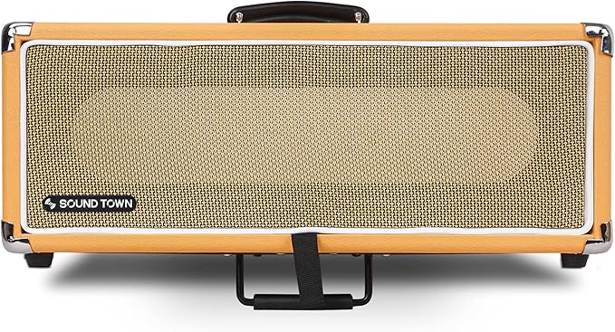 Sound Town Vintage 3U Amp Rack Case, 12.5" Depth with Rubber Feet, Dust Cover, Kickstand, Orange (STVRC-3OR)
