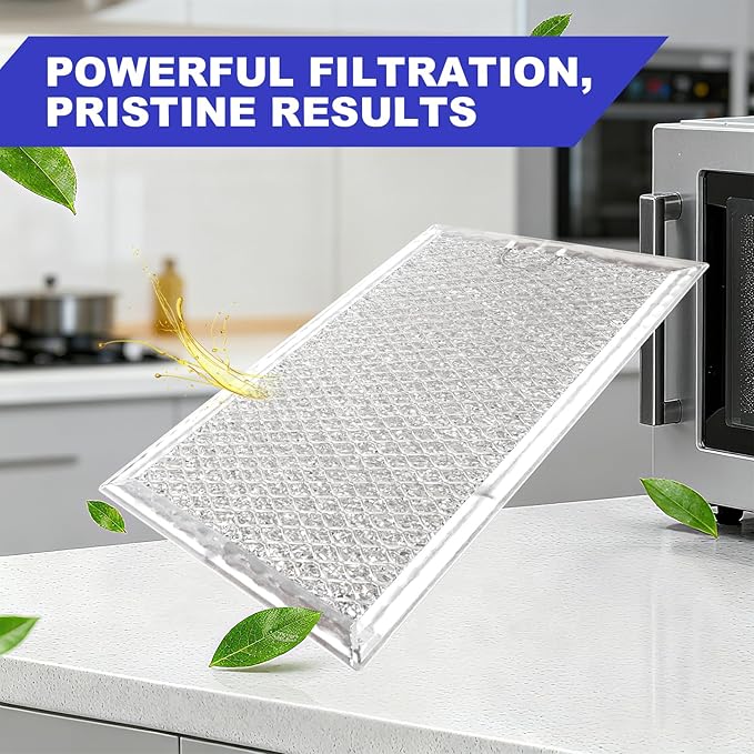 [2 Pack] OEM Microwave Filter Replacement 7.64" x 5.12" Fit for WB06X10309 WB06X10359, Microwave Vent Filter, Microwave Grease Filter, Filters Kitchen Oven Air Over the Range Vent Fan