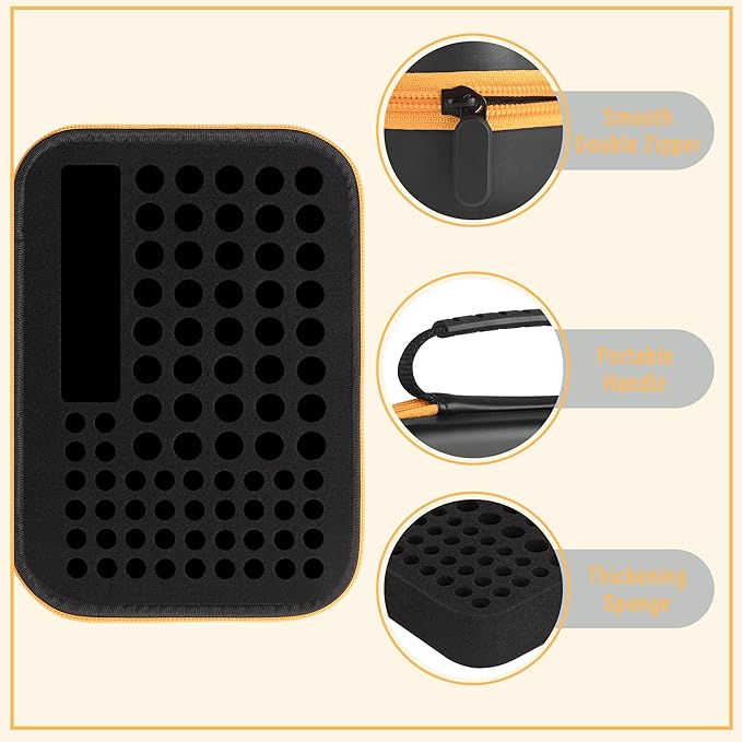stukcaze Battery Organizer Storage Case with Tester for AA AAA Button Battery Holder Carrying 3 Batteries Variety Pack 88 Batteries Zipper Mesh Bag (Batteries Not Included) (black-orange)