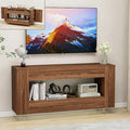 Vavkorkula TV Stand for 65 Inch with 2 Large Drawers & Hidden Storage Cabinets, Modern Farmhouse Entertainment Center Television Stands for Living Room Bedroom, Walnut