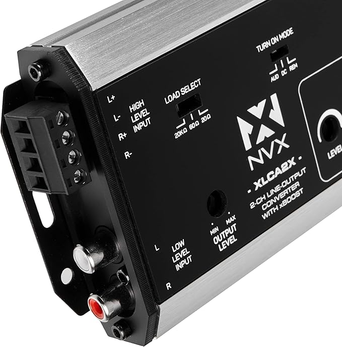 NVX XLCA2X X-Series PRO 2-Channel Line Out Converter Digital Bass Enhancer with xBOOST, Impedance Matching, and Remote Level Control