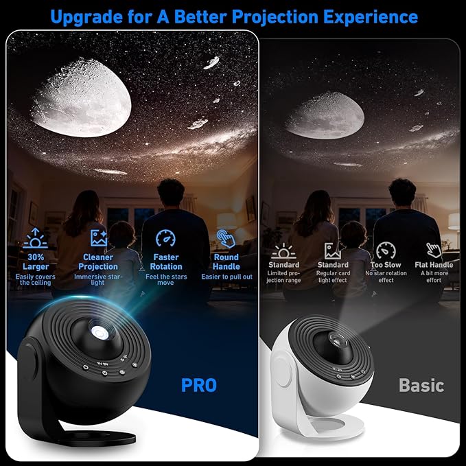 Galaxy Projector Pro, 13 in 1 Home Planetarium Galaxy Projector for Bedroom, Star Projector Galaxy Light with Timer, Night Light Projector for Kids Adults, Ceiling Projector, Room Decor-Black