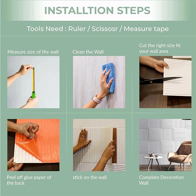 From Plain To Beautiful In Hours 9002 Arc Swell PVC 12 in x 12 in Peel and Stick Wall Panels (Covers / 10 sq.ft), Edge Water, 10 Piece