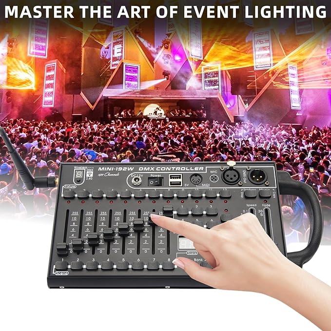 Wireless DMX Controller,192 Channel DMX512Controller Stage Lighting Equipment &Accessorie For Di, Ktv, Large Concert, HolidayParty And Fashion Show DMX Light Controller