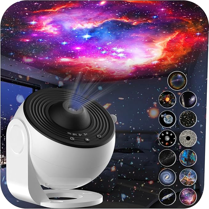 Galaxy Projector for Bedroom,13 in 1 HD Planetarium Star Projector,Ceiling Night Light Milky Way Mood Lighting with 360° Rotating and Timer,LED Space Galaxy Lamp for Kids,Adults,Gifts,Room Decor