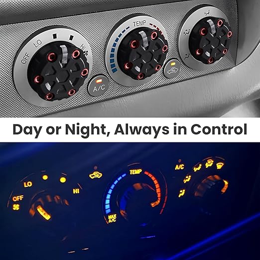 2nd Gen Tacoma Accessories AC Knob Upgrade - 2005,2006,2007,2008,2009,2010,2011,2012,2013,2014,2015 Tacoma Climate Control Dial Mods Set - 2nd Gen Tacoma Mods - for Toyota Interior Replacement Kit