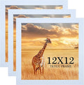 TKYGU 12x12 Picture Frame Set of 3, white Wooden Frame 12by12 Square Wall Gallery Poster Photo frame with Durable Shatter Resistant Plexiglass for Wall Hanging best gift