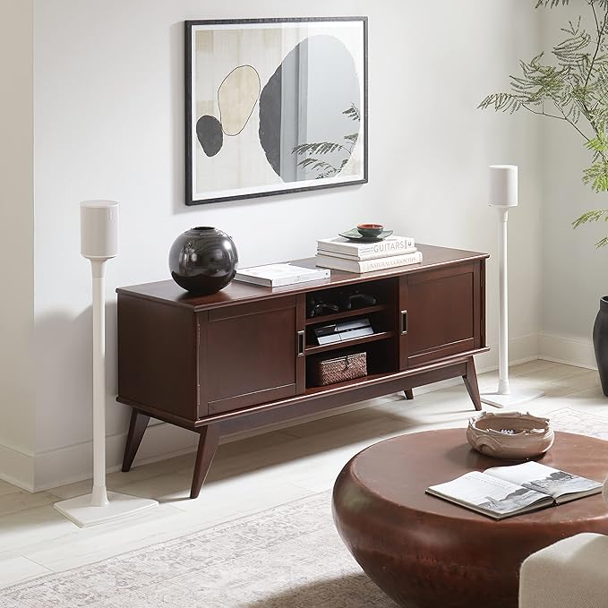 Sanus Wireless Speaker Stand for Sonos Era 100™ - Pair White |, Perfect Stand Setup for Easy and Secure Mounting of New Sonos Era 100™ Speakers - OSSE12-W2