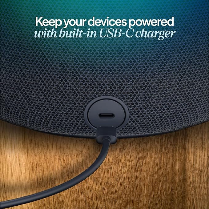 BLUEAIR Purifier for Bedroom - Mini Restful - Sunrise Clock with HEPASilent Filtration and Wake Up Light - Cleans Air and Supports Circadian Rhythm - USB-C and App Connectivity, Blue