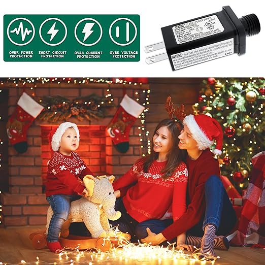 5V 1A Replacement LED Transformer Model JT-DC050V1000-C Class 2 Power Supply IP44 LED Light Controller Low Voltage Transformer for Halloween Christmas String Light Inflatable Decorations