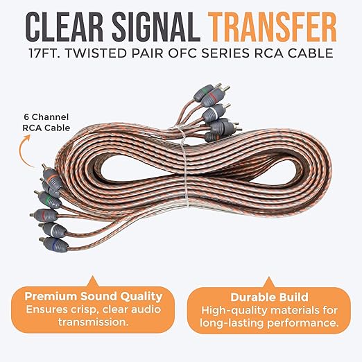 Elite Audio Premium Series Amp Kit Copper Clad Aluminum Wire, Triple-Shielded RCA Cables, High-Power Capacity, ANL Fuse Holder, Car Amplifier Install Kit (4 Gauge (5-Channel))