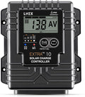 LNEX Solar Charge Controller Waterproof, 10A Solar Panel Regulator with Temp Sensor,Backlit LCD, 12V/24V PWM Solar Controller for LiFePO4,AGM, Gel, Flooded and Lithium Battery