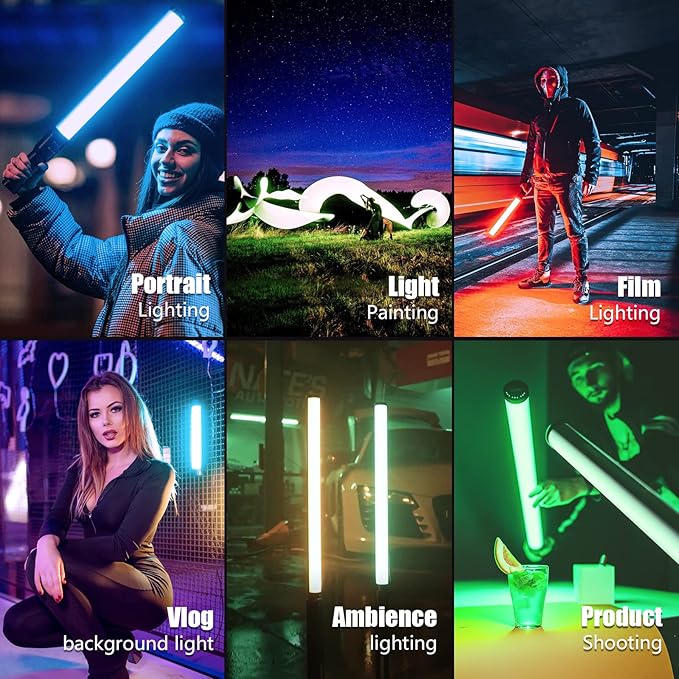 Mettlelite LS800P RGB Pixel LED Light Stick, Handheld Full Color RGBWW Continuous Output 3.2 ft with APP Control, 2800K-8000K, Customizable Pixel Light Effect, CRI97+ TLCI98+ Rechargeable Video Light