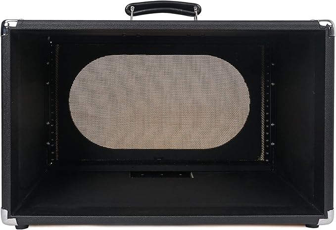 Sound Town Vintage 6U Amp Rack Case, 12.5" Depth with Rubber Feet, Dust Cover, Kickstand, Black (STVRC-6BK)