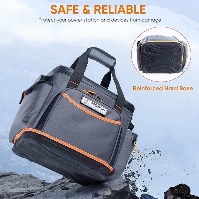 FRECOLSH Travel Carrying Case Compatible with Jackery Explorer 1000, Portable Power Station Storage Case with Water- proof Bottom and Pocket for Jackery Accessories Solar Generator Storage Bag Only