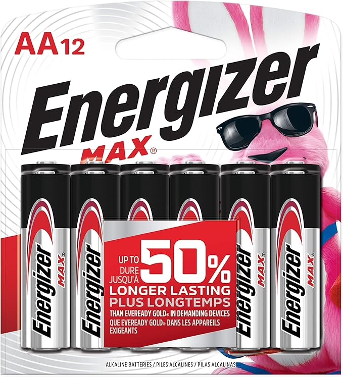 Energizer AA Batteries, 12 Count, Double A Max Alkaline Battery (Pack of 2)