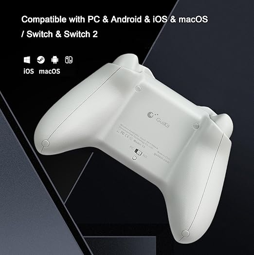 GuliKit ES Fastest Wireless Controller – Hall Anti-Drift&Anti-Snapback Joysticks, Lowest Wireless Latency 3.25ms, Compatible with PC/Switch/Android/Switch 2 Wake-up,30h Battery, Gyro&Turbo for FPS
