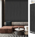 ARMURO Wood Panels for Wall - 2 Pack Black Panels for Wall Decor - Black Oak Wood Veneer Sound Absorbing Panel - Black Wall Panels 12.6" W x 94.5" L